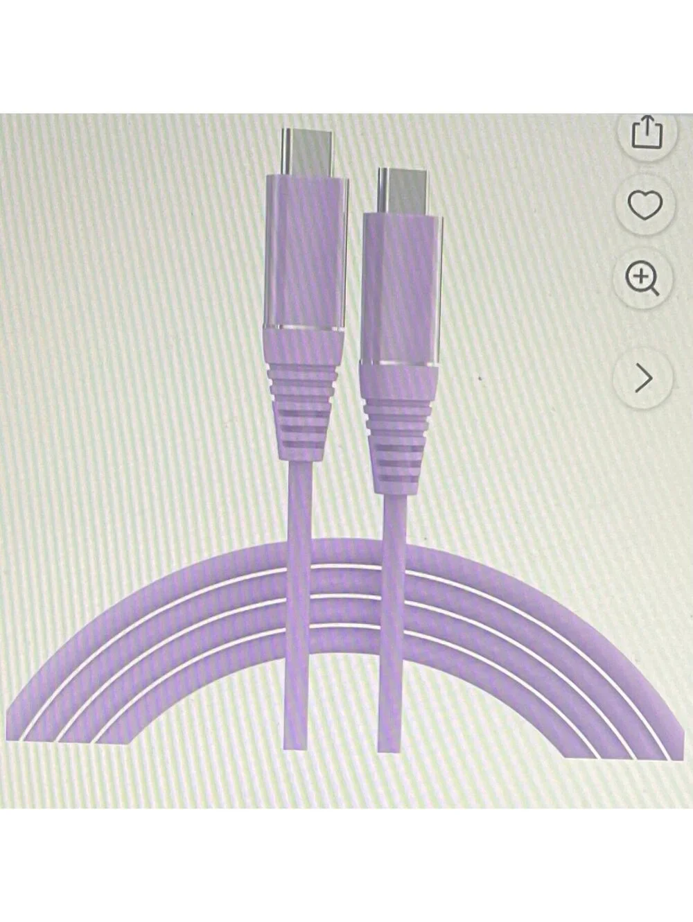 Onn 6ft USBC-C to USBC-C Charging Cable Light Purple